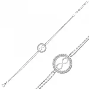 Gümüş Sonsuzluk Bayan Bileklik