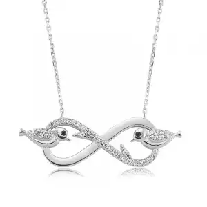 Gümüş Sonsuzluk Çalıkuşu Bayan Kolye