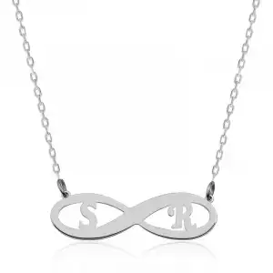 Gümüş Sonsuzluk Harf Kolye