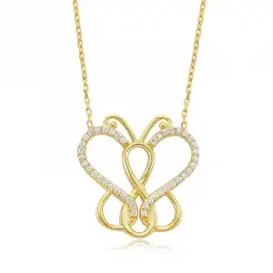 Gümüş Sonsuzluk Kelebek Bayan Kolye