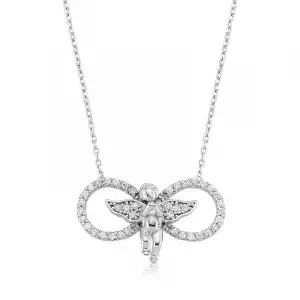 Gümüş Sonsuzluk Melek Bayan Kolye