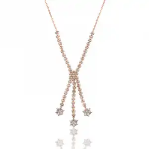 Gümüş Taşlı Çiçek Bayan Kolye