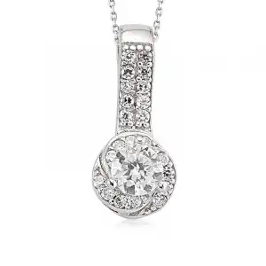 Gümüş Tek Taş Bayan Kolye