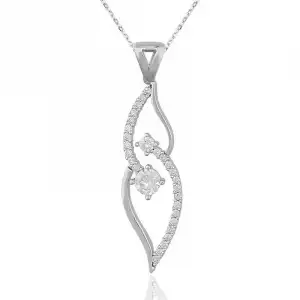 Gümüş Tek Taş Bayan Kolye