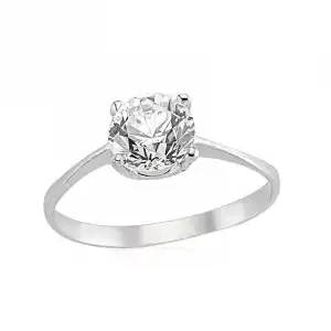 Gümüş Tek Taş Bayan Yüzük