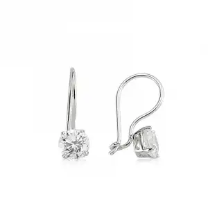 Gümüş Tek Taş Sallantılı Küpe