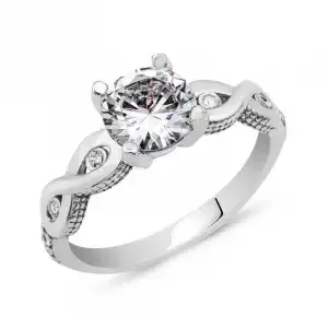 Gümüş Tek Taş Sonsuzluk Yüzük