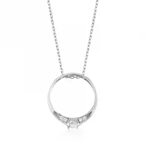 Gümüş Tek Taş Yüzük Bayan Kolye