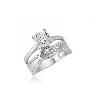 Gümüş Tektaş Düğüm Yüzük