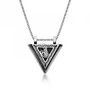 Gümüş Tuğralı Muskalık Kolye