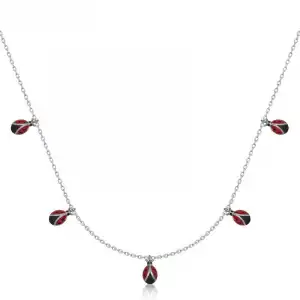 Gümüş Uğur Böceği Şans Kadın Kolye