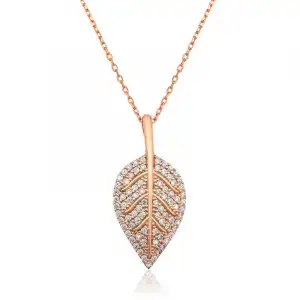 Gümüş Yaprak Bayan Kolye