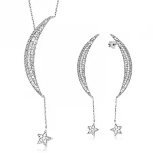Gümüş Zincirli Ay Yıldız Bayan Set
