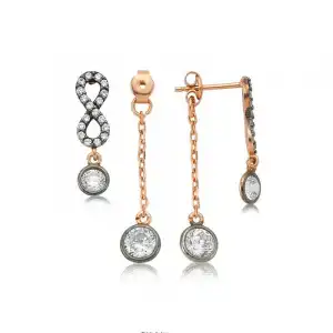 Gümüş Zincirli Sonsuzluk Bayan Küpe