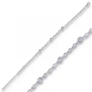 Gümüş Zirkon Taşlı Bayan Bileklik