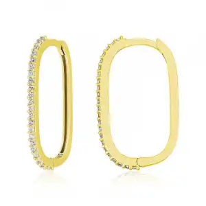 Gümüş Zirkon Taşlı Halka Kadın Küpe