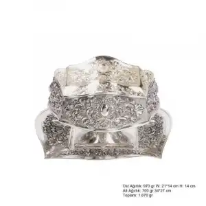 Karanfil Ve Papatya Desenli Gümüş Boller