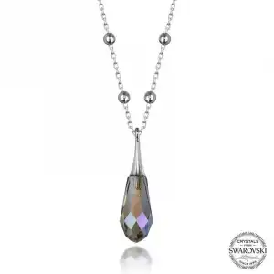 Swarovski Crystal Taşlı Ametist Top Zincir Gümüş Kadın Kolye