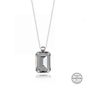 Swarovski Crystal Taşlı Baget Gümüş Kadın Kolye