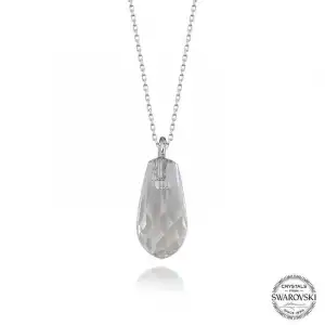 Swarovski Crystal Taşlı Drop Kesim Gümüş Kadın Kolye