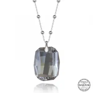 Swarovski Crystal Taşlı Top Zincir Baget Gümüş Kadın Kolye