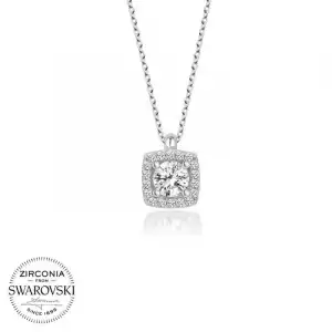 Swarovski Taşlı Gümüş  Baget Tektaş Bayan Kolye