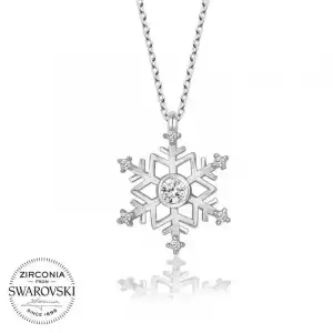 Swarovski Taşlı Gümüş Kartanesi Bayan Kolye