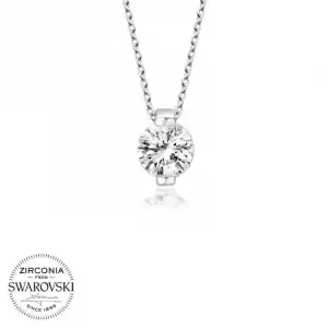 Swarovski Taşlı Gümüş Tektaş Bayan Kolye