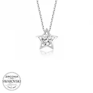 Swarovski Taşlı Gümüş Yıldız Bayan Kolye