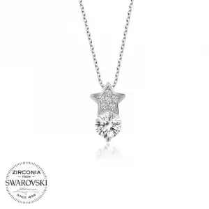 Swarovski Taşlı Gümüş Yıldız Tektaş Bayan Kolye