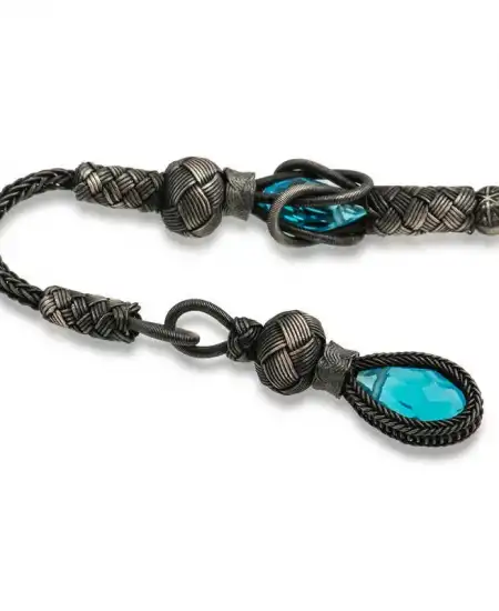 ​1000 Ayar Gümüş Zirkon Taşlı Kazaz Püsküllü