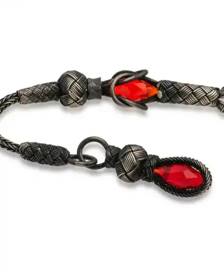 ​1000 Ayar Gümüş Zirkon Taşlı Kazaz Püsküllü