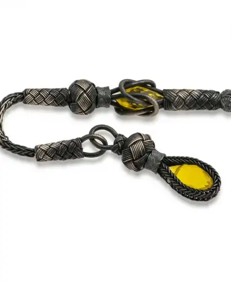 ​1000 Ayar Gümüş Zirkon Taşlı Kazaziye Püskül