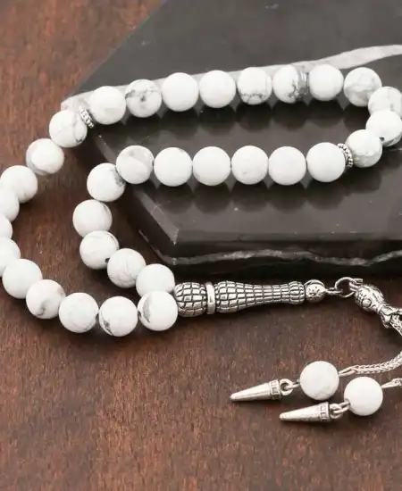 ​doğaltaş Metal Püsküllü Havlit Taşı Tesbih