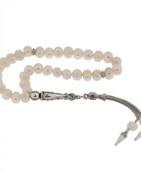 ​doğaltaş Metal Püsküllü İnci Taşı Tesbih