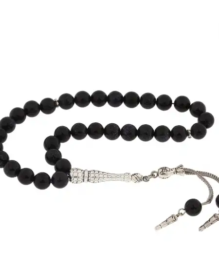 ​doğaltaş Metal Püsküllü Lacivert Yıldız Taşı Tesbih