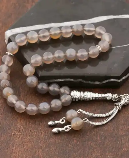 ​doğaltaş Metal Püsküllü Su Akiği Tesbih