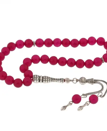 ​doğaltaş Metal Püsküllü Yeşim Taşı Tesbih