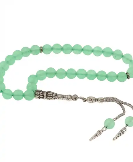 ​doğaltaş Metal Püsküllü Yeşim Taşı Tesbih