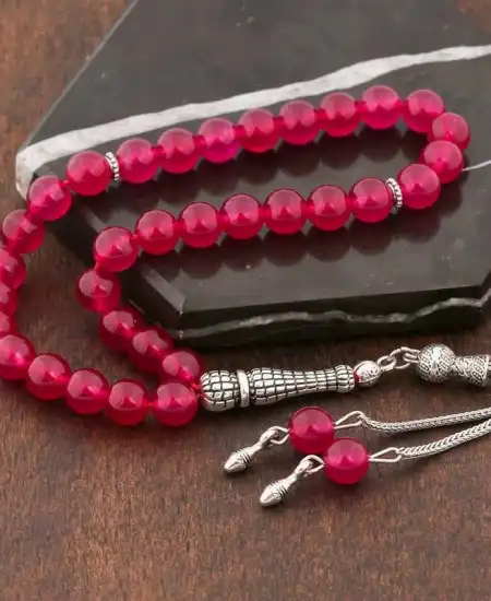 ​doğaltaş Metal Püsküllü Yeşim Taşı Tesbih