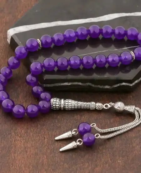 ​doğaltaş Metal Püsküllü Yeşim Taşı Tesbih