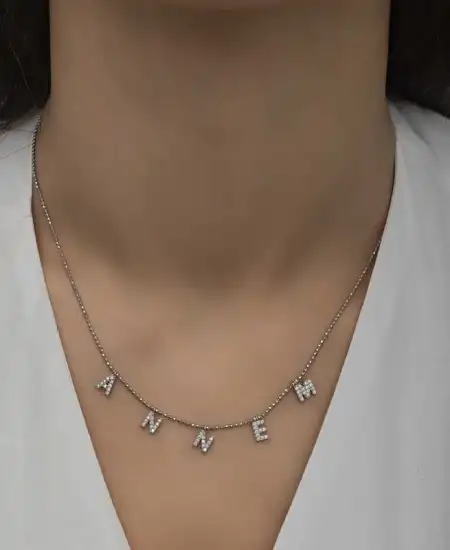 ​gümüş Annem Yazılı Bayan Kolye