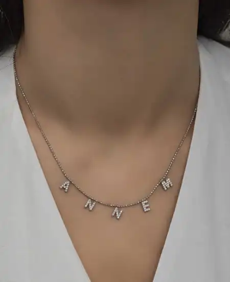 ​gümüş Annem Yazılı Bayan Kolye