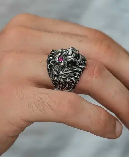 ​gümüş Aslan Kafası Erkek Yüzük