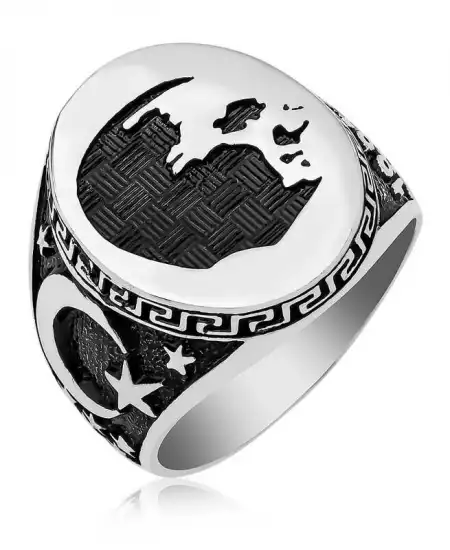 ​gümüş Atatürk Silüeti Erkek Yüzük