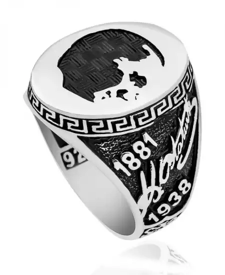 ​gümüş Atatürk Silüeti Erkek Yüzük