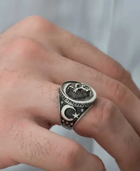 ​gümüş Atatürk Silüeti Erkek Yüzük