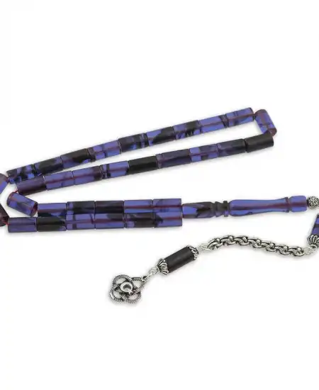 ​gümüş Ay Yıldız Püskül Ateş Kehribar Kesme Tesbih