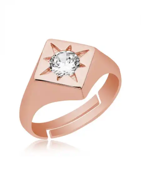 ​gümüş Ayarlanabilir Rose Kutup Yıldızı Şovalye Yüzük