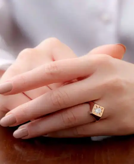 ​gümüş Ayarlanabilir Rose Kutup Yıldızı Şovalye Yüzük